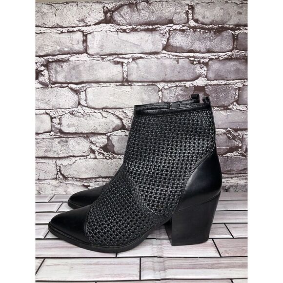 Sam Edelman Elita Black Leather Cut Out Block Heel Western Boots Women Sz 10M US - Picture 10 of 16